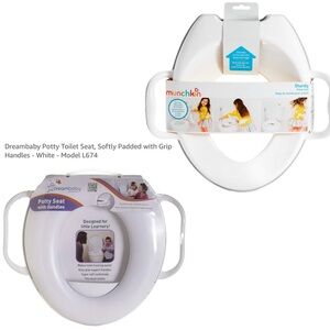 TWO Potty seats / Potty Training Toilet seats, 1 is Softly Padded & Grip Handles